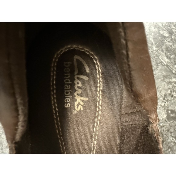 Clarks Bendables Womens Leather Mary Jane Comfort Slip One Chocolate Brown 9.5M - Picture 9 of 12